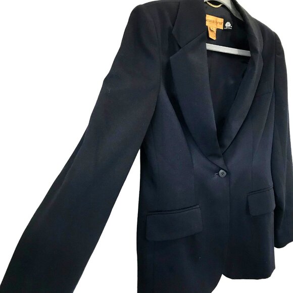 Classiques‎ Entier 100% Wool Vintage Navy Blue Women's Blazer. Size Petite XS - Picture 3 of 13